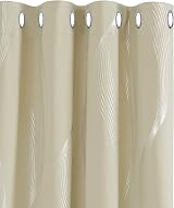 Deconovo Blackout Curtains Eyelet Silver Wave Foil 52x84 Beige 2 Panels