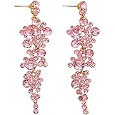 Rhinestone Dangle Earrings for Women Wedding Earrings for Brides Bridesmaids Crystal Tassel Drop Earrings for Women Prom Jewelry Birthday Gifts for Women