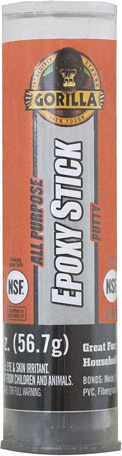 Gorilla All Purpose Epoxy Putty Stick, 2 ounce, Grey, (Pack of 1): Home Improvement
