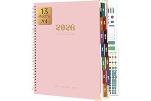 Yoment 2026 Planner Weekly and Monthly 8.5"x11" Large Hardcover Planner from Dec 2025 - Dec 2026 13 Months Calendar Academic Planners for Women Men Agenda Daily Weekly Yearly Planning with Tabs, Pink
