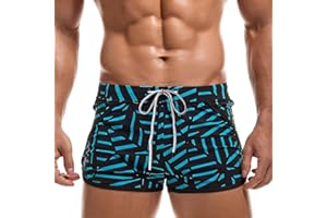 AIMPACT Mens Short Swim Trunks Quick Dry Beach Board Shorts 80s 90s Summer Vintage Swimwear with Lining Swimming Suits