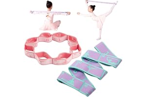 Stretch Straps with Loops for Exercise, 2 Pcs Yoga Stretch Straps for Kids, Elastic Stretching Straps 8 Loops Leg Stretcher f