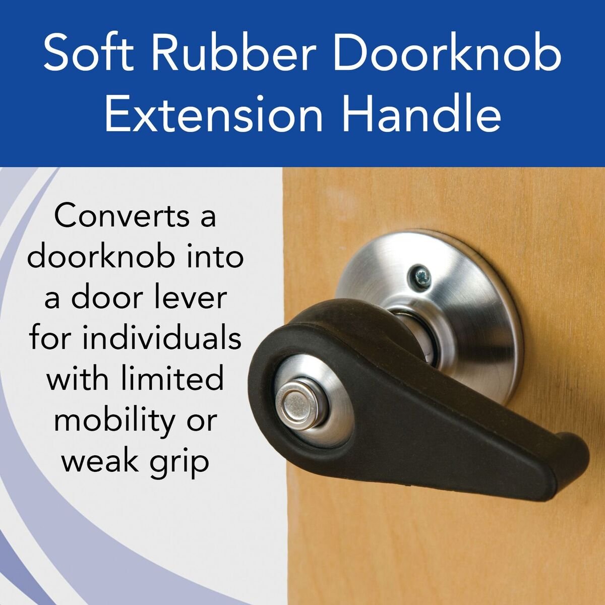 Sammons Preston Soft Rubber Doorknob Extension Handle, Extender Snaps Around Standard Door Knobs, Easy to Open Door Handle for Elderly, Disabled, or Weak Grip, Fits Knobs 2" - 2.5" in Diameter: Industrial & Scientific