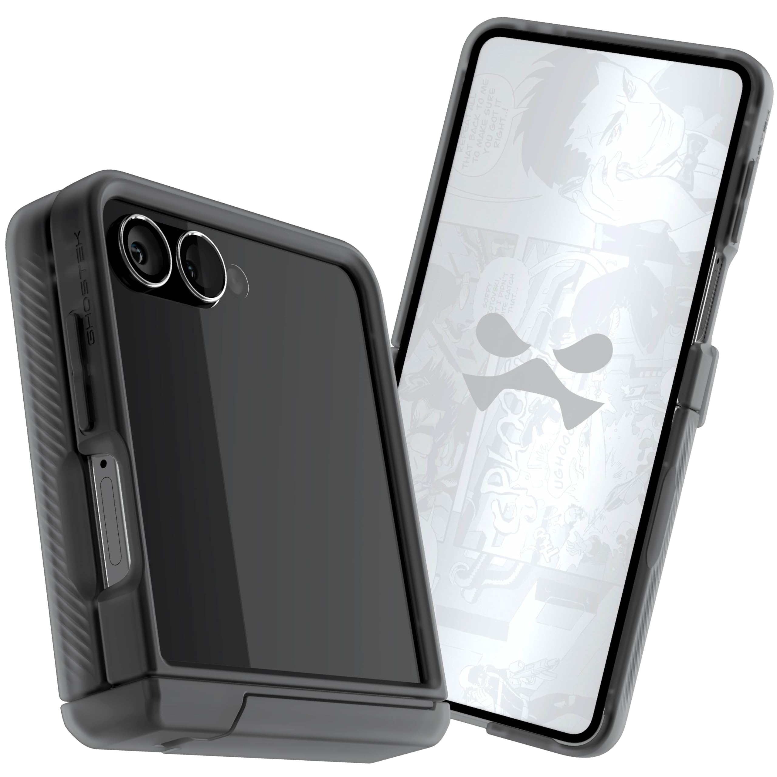 Photo 1 of Ghostek Covert Clear Flip 7 Case with Built-in Kickstand, MagSafe and Full Hinge Protection Designed for 2025 Samsung Galaxy Z Flip7 (6.9") (Smoke Matte)