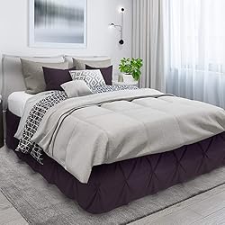 Nestl Purple Bed Skirt Twin Size, Pinch Pleat Twin