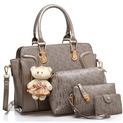 LACIRA Womens Shoulder Bag, Hard Leather, Satchel, Card holder and handbag