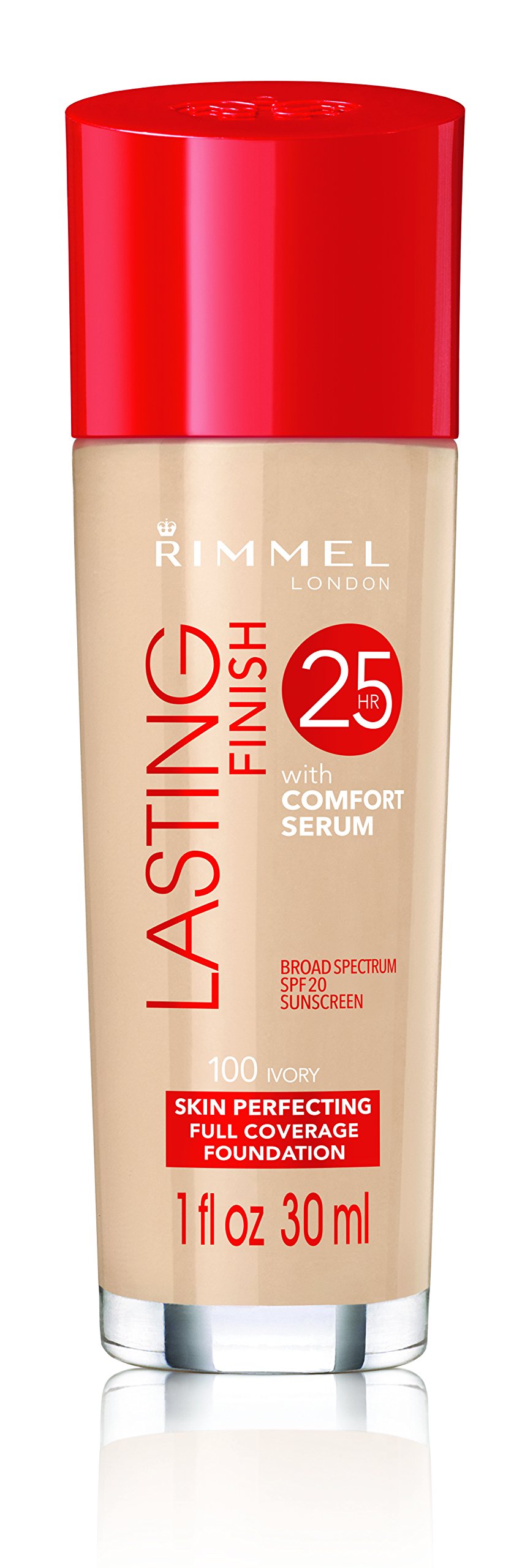 Rimmel Lasting Finish Foundation, Ivory, 1 oz, Medium Coverage Liquid Foundation with SPF 20, Long Lasting Smooth & Even Look