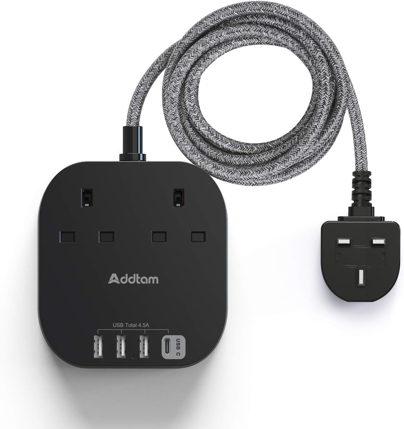 Extension Lead with USB Slots, Power Strips with 2 Way Outlets 4 USB(4.5A