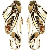 Gold Flower Earrings for Women Gold Flower Dangle Drop Earrings Exaggerated Flower Floral Earrings Sparkling Dainty Earrings Large Metal Flower Drop Earrings Hypoallergenic Flower Statement Earring Jewelry