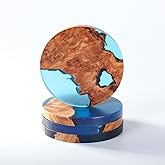 Drink Coaster Set, Wooden Bar Coasters, Resin Coaster for Coffee Table, Tabletop Decorative Artwork, Unique, Handmade & Aesthetically Pleasing for Home, Office, Bar Decor,Coasters Set of 4