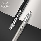 Parker IM Ballpoint Pen Matte Black Chrome Trim Medium Point Blue Ink Gift Box view 6