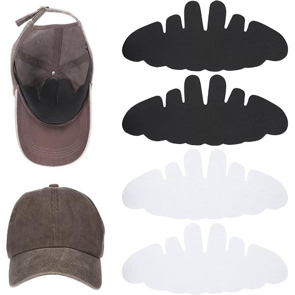 Lnngub 6-Pack Hat Shaper Inserts - Felt Sweat Liners To Keep Baseball Caps Shape, Black