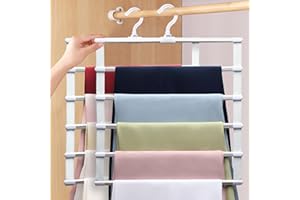 YAOOBEY 2 Pack Pants-Hangers,Closet-Organizers-and-Storage Space Saving Hangers for College-Dorm-Room-Essentials,Non Slip Wardrobe-Closet-Organizer Alloy Magic Pants Jeans Trousers Towels Scarf Clothes Hanger