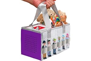 ThxYour Upgraded Storage Case for Toniebox Starter Set and Tonies Figurines, Premium Folding Bag Can Hold 30-40 Tonies Figures Characters, Carrying Case (Purple)