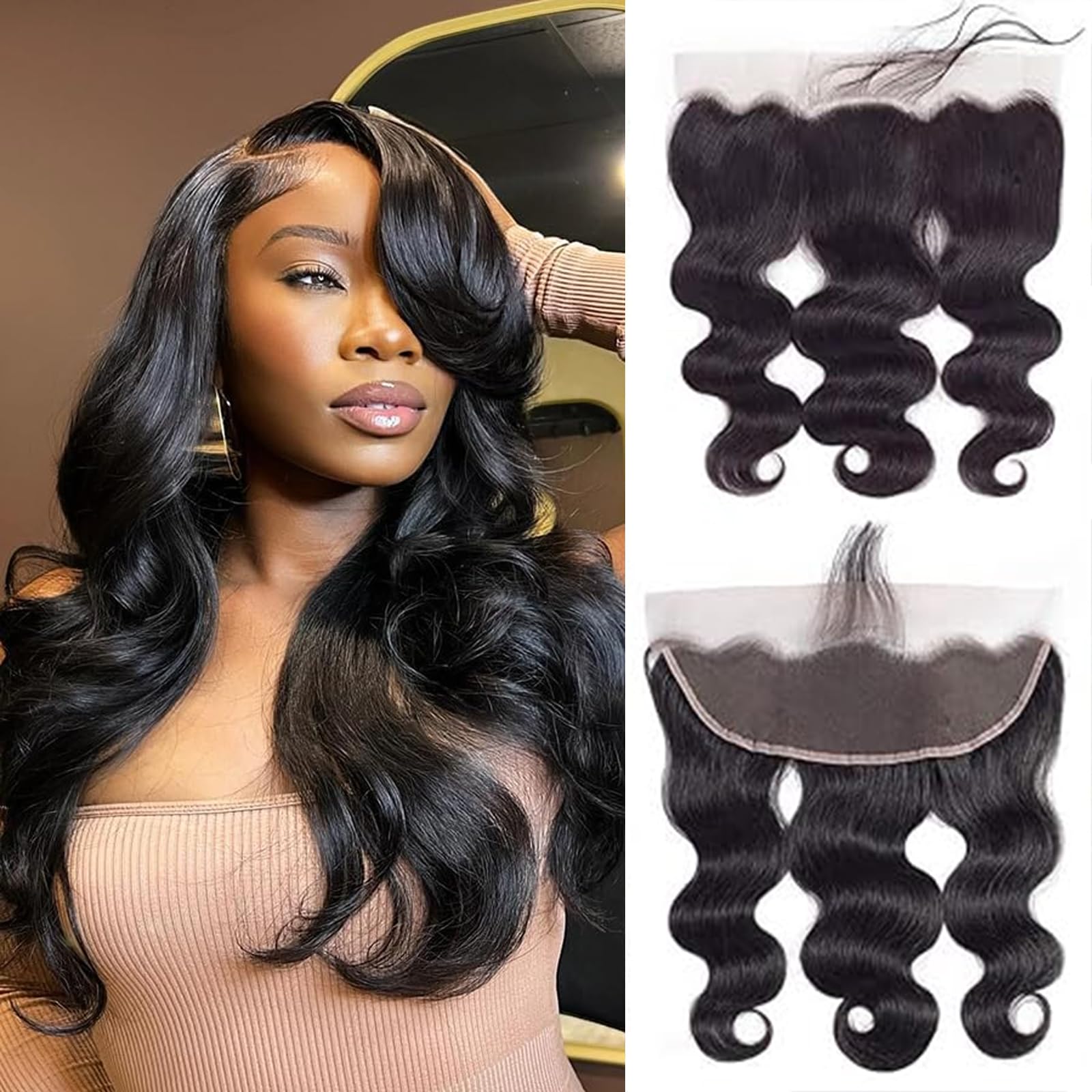 13X4 Transparent Lace Frontal Closure Human Hair Body Wave Lace Front Closure Ear To Ear Free Part Swiss Lace Frontal 100% Unprocessed Brazilian Virgin Human Hair Natural Color 20 Inch โ image 1