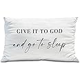 Knibeo Give It to God and Go to Sleep, Decorative Pillows Covers for Bed, Throw Pillows Cover for Bed,12x20 Pillow Cover,Decorative Bed Pillows for Bedroom Room(12x20, White)