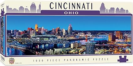 Amazon Com Masterpieces Cityscapes Panoramic Jigsaw Puzzle Downtown Cincinnati Ohio Photographs By Christopher Gjevre 1000 Pieces Toys Games