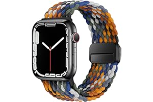HITZEE Compatible with Apple Watch Band 49/46/45/44/42/41/40/38, Elastic Braided Bracelet with Magnetic Clasp Designed for iW