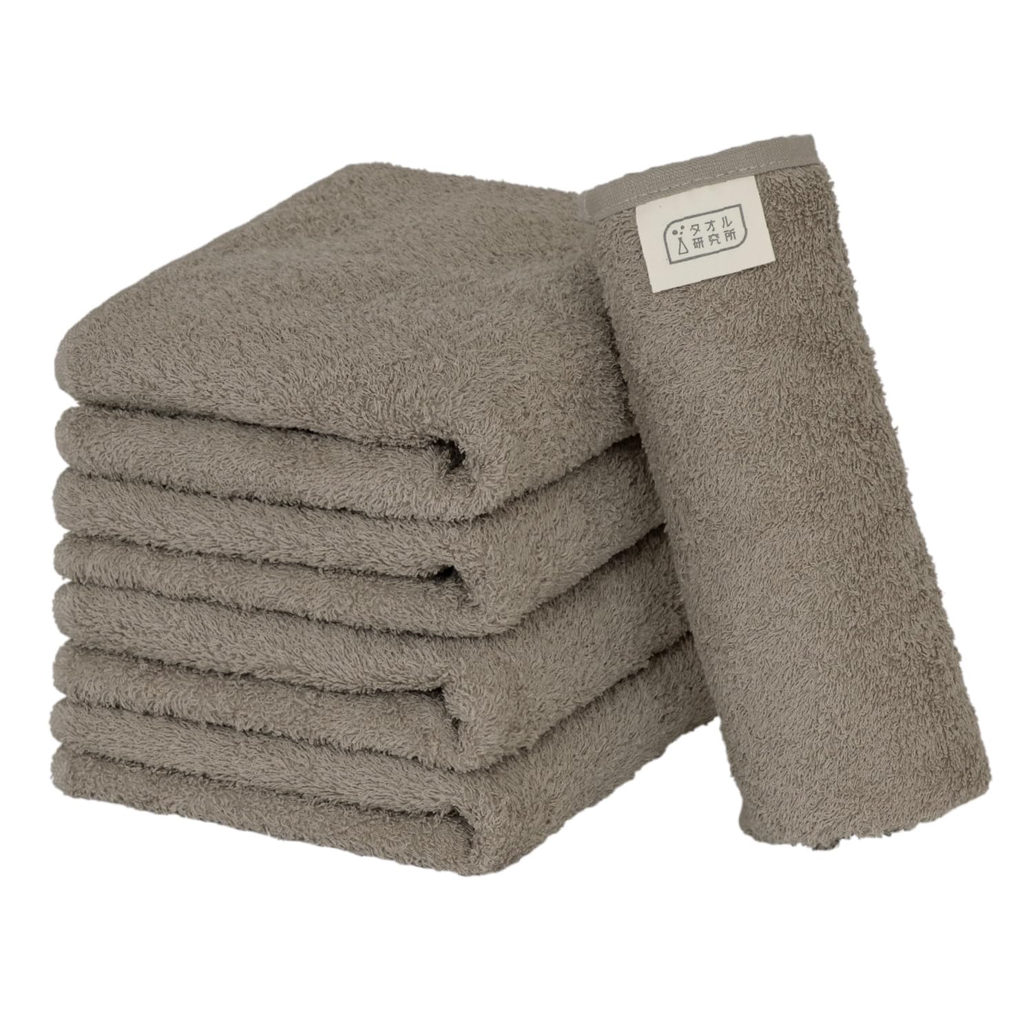 Towel Research Institute Karusa No Riyuu #006 Face Towel, Warm Gray, Set of 5, Thin, Quick Drying, Absorbs Water Rapidly, Durable, 100% Cotton, Japan Technology, Amazon.co.jp Exclusive, 12 Colors