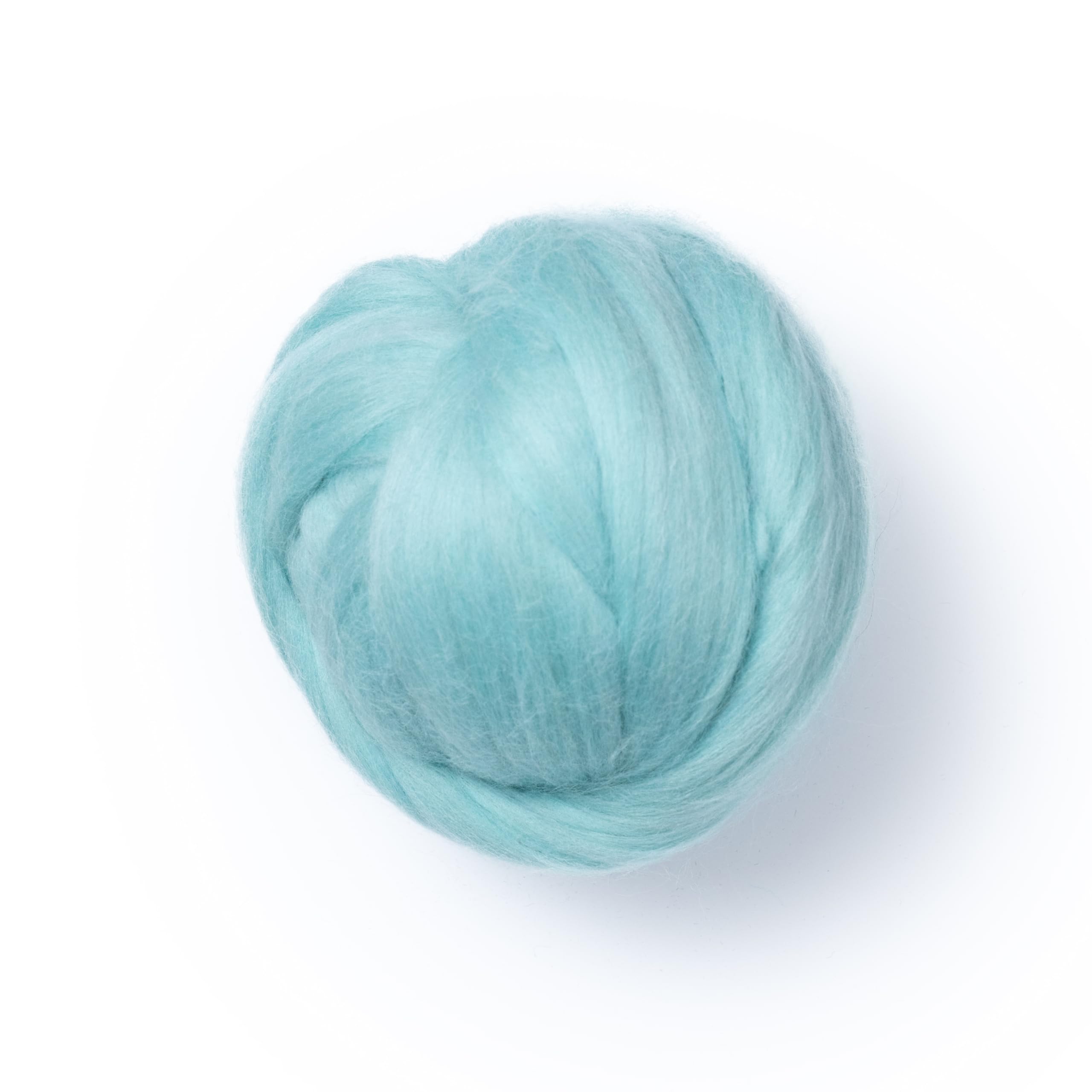 Kondoos Coloured 225 gram Natural Wool roving Tops, Best Wool for Needle Felting, Wet Felting, handcrafts, Spinning and Stuffing Fleece. (Acqua) — image 1