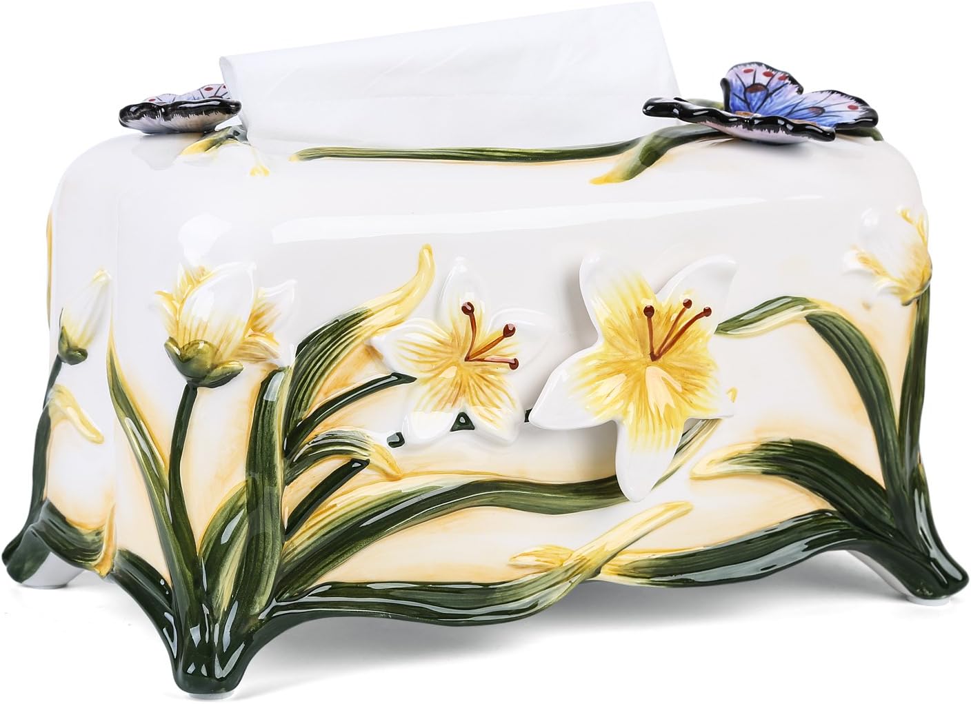 PEHOST Ceramic Facial Tissue Box Holders Paper Dispenser Box for Home Oiice Bathroom Decoration