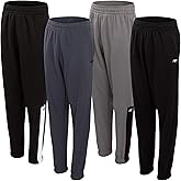 New Balance Boys Sweatpants - 4 Pack Active Performance Fleece Boys Joggers with Elastic Waistband - Athletic Pants for Kids