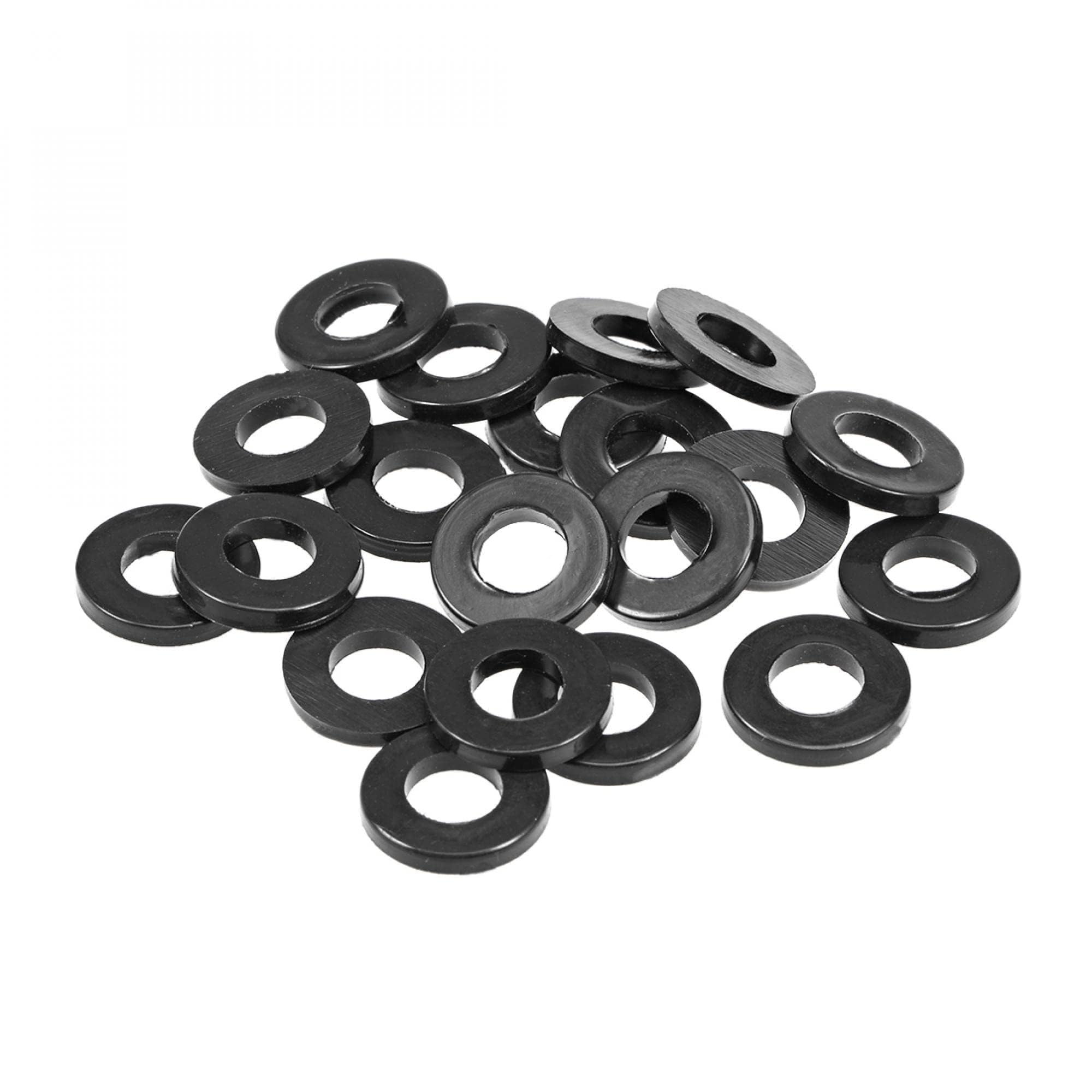 TOP-VIGOR 20Pcs Rubber Flat Washers, 16mm OD 8mm ID 2.2mm Thickness Heavy Duty Black Rubber Grommet Vibration Damping Pads Sealing Gasket Washers for Faucet Pipe Water Hose Fastener Bolt