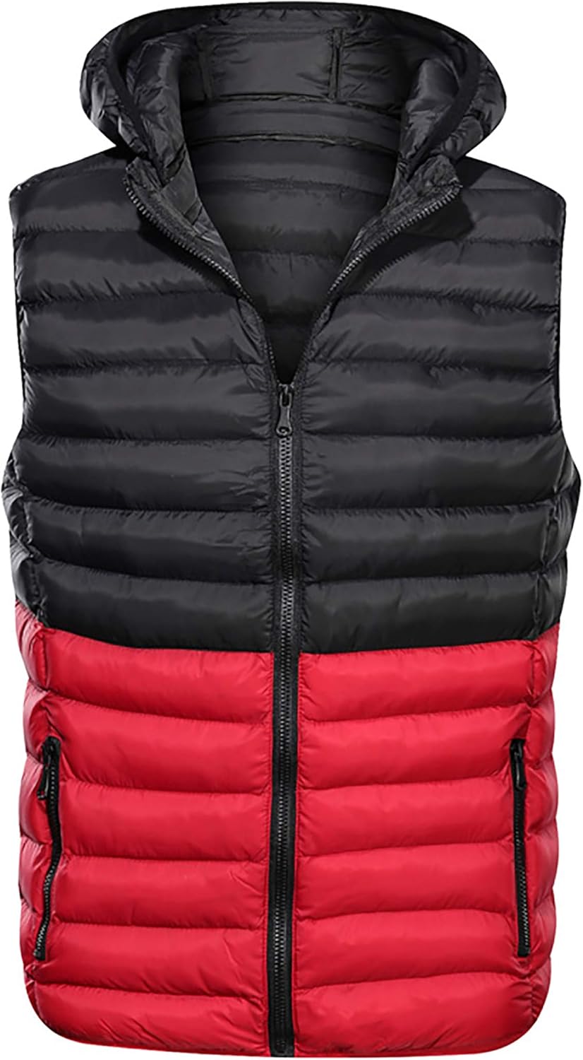 Herren Isolierte Kapuzenweste - Warme Steppweste Mit Druckknopftaschen Für Outdoor & Winter
