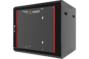9U Wall Mount Home Lab Server Rack – 19" Locking Network Cabinet, 18" Deep Empty Rack Enclosure for Routers, NAS, Switches an