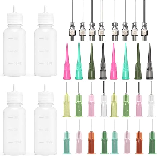 Tip Applicator Bottles 2 set, Plastic Liquid Dropper Bottles, 4 Bottles