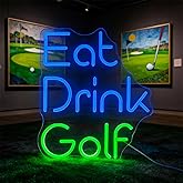 Whfobfe Eat Drink Golf Neon Sign Led Neon Light Neon Signs for Wall Decor USB Powered Led Neon Signs for Room Decoration