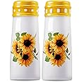 Sunflower Salt and Pepper Shakers - Sunflower Decor, Farmhouse Cute Salt Pepper Shaker Set for Dining Table, Sunflower Kitchen Decor and Accessories, Large Ceramic Sunflower Labor Day Gifts