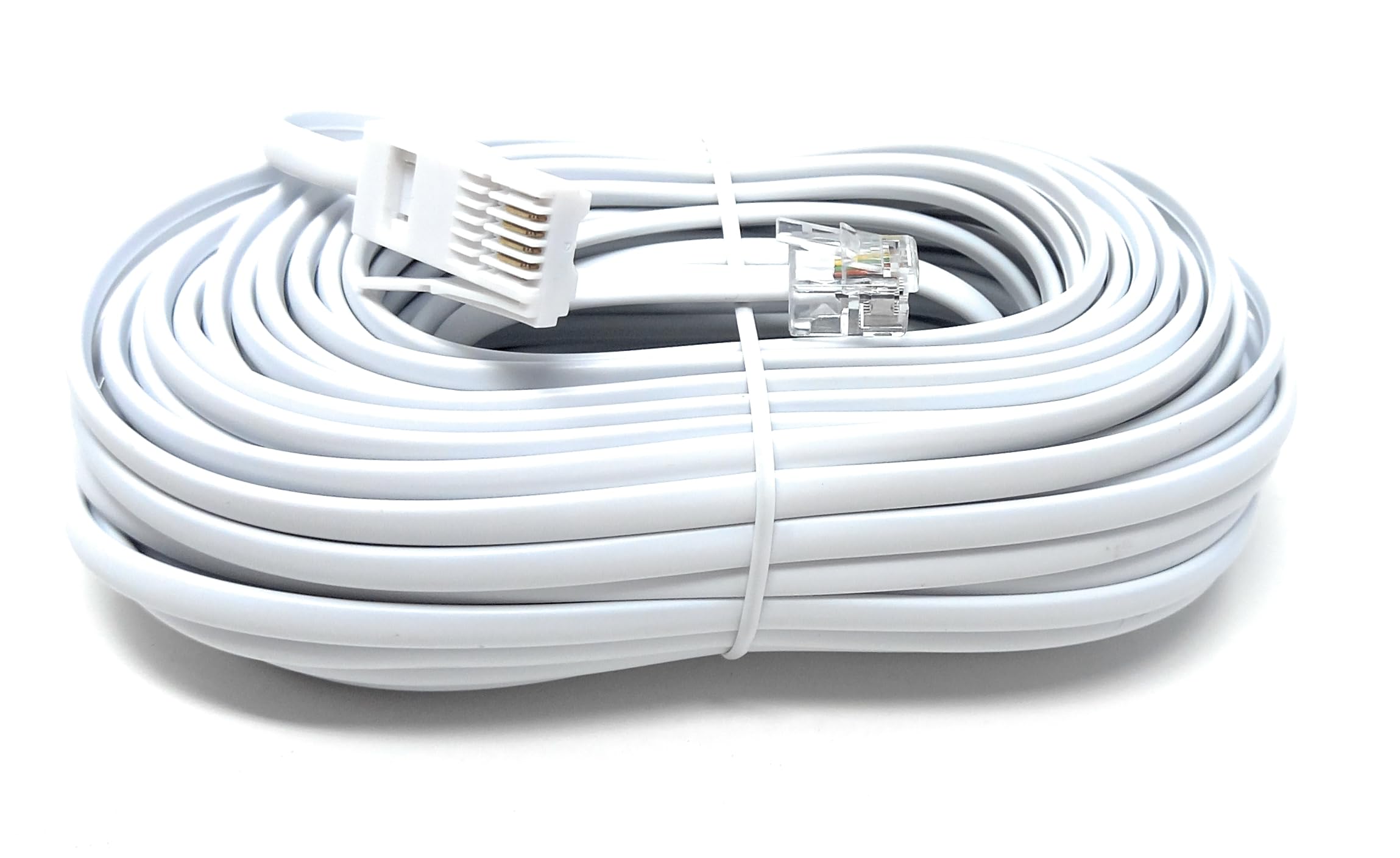 DRUT 15m BT to RJ11 4 Wire (431A) Male to Male UK Telephone Modem Lead Cable (White)