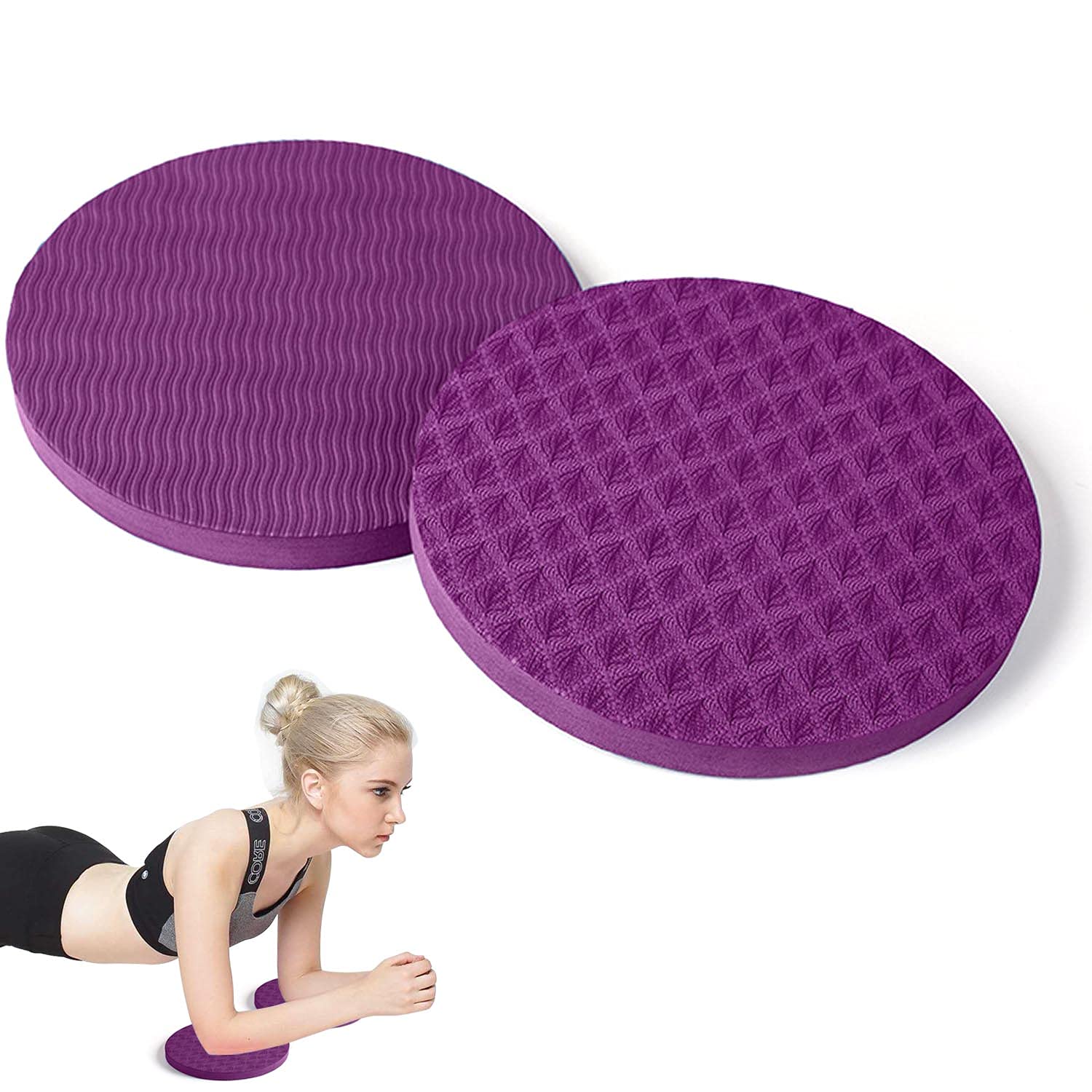 Prmape 2 Pcs Yoga Knee Pads, Yoga Knee Pad Cushion, Yoga Pad for Knees, Hands, Wrists and Elbows