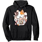 Cat Boba Tea Bubble Tea Anime Kawaii Neko Pullover Hoodie