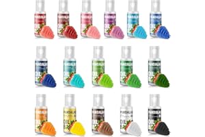 PANDALAB Oil Based Food Coloring Set for Chocolate - 16 colors Vibrant Edible Baking Food Dye for Chocolate, Candy Melts, Fondant, Butter, Meringues, Cookie Icing Frosting, Donut - 0.67 Fl.Oz Bottles