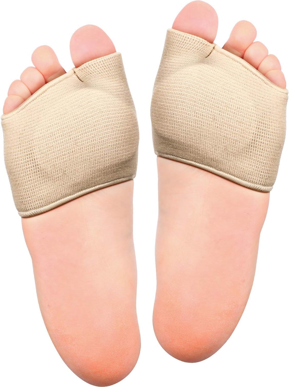 Metatarsal Sleeve Pads, Metatarsal Pads, Ball of Foot Cushions with Sole Cushion Gel Pads, Half Sock for Relieving Metatarsalgia, Calluses and Other Ball of Foot Pain (2 Pieces, Beige): Health & Personal Care