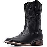 Dixhills Cowboy Boots For Men - Black Western Boot Men's Cowboy Boots With Square Toe | Cowboy Carter Western Boot | Pull-on Boots| Old West Style Embroidered Size 11