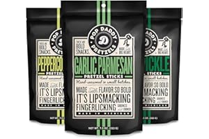POP DADDY ·POPCORN· Pop Daddy Flavored Pretzels Sticks, Healthy Gourmet Pretzels, 7.5oz Variety Pack, 3 Pack, Garlic Parmesan, Peppercorn Ranch and Dill Pickle
