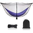 TOBWOLF Camping Hammock Net, Lightweight Outdoor Mosquito Net, 360 Degree Protection Polyester Netting with Dual Sided Zipper & Rope & Storage Bag (Not Include Hammock)