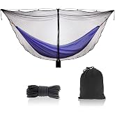 TOBWOLF Camping Hammock Net, Outdoor Mosquito Net with 360&deg; Protection | Dual-Sided Zipper, Suspension Rope &amp; Storage Bag, Polyester Netting Fits Hiking, Backpacking, Travel
