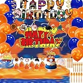 Cartoon Theme Birthday Party Supplies Decorations, Including Banner, Backdrop, Hanging Swirls, Tablecloth, Balloons, Cake Toppers, Plates, Forks, Knives, Spoons for Birthday Party