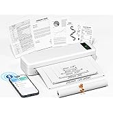 Portable Thermal Printer, Bluetooth Inkless Portable Printers Wireless for Travel Home Use, Small Mobile Compact Printer Comp