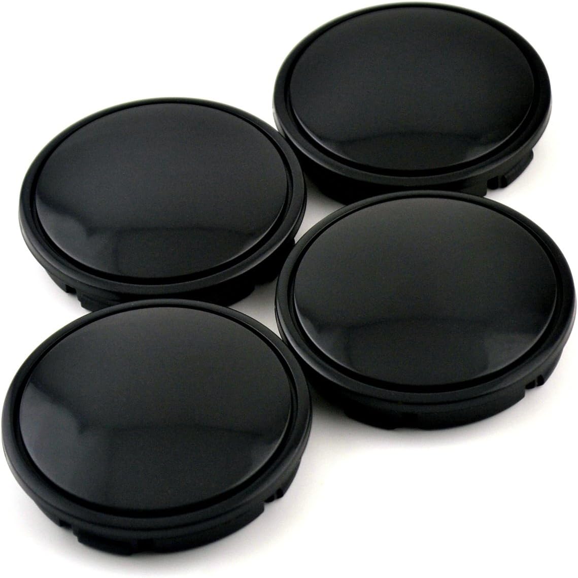 56mm Black ABS Car Wheel Center Hub Caps Set of 4: Automotive