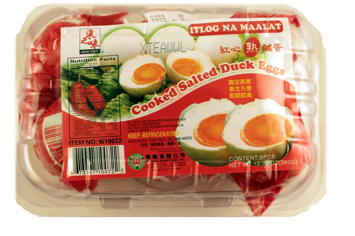 Cooked Salted Duck Eggs (Itlog Na Maalat) 12.7oz (Pack of 6) Buy