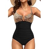 Daci Women Tummy Control One Piece Swimsuit - Ruched Bathing Suit Full Coverage Slimming V Wired Swimwear 2025