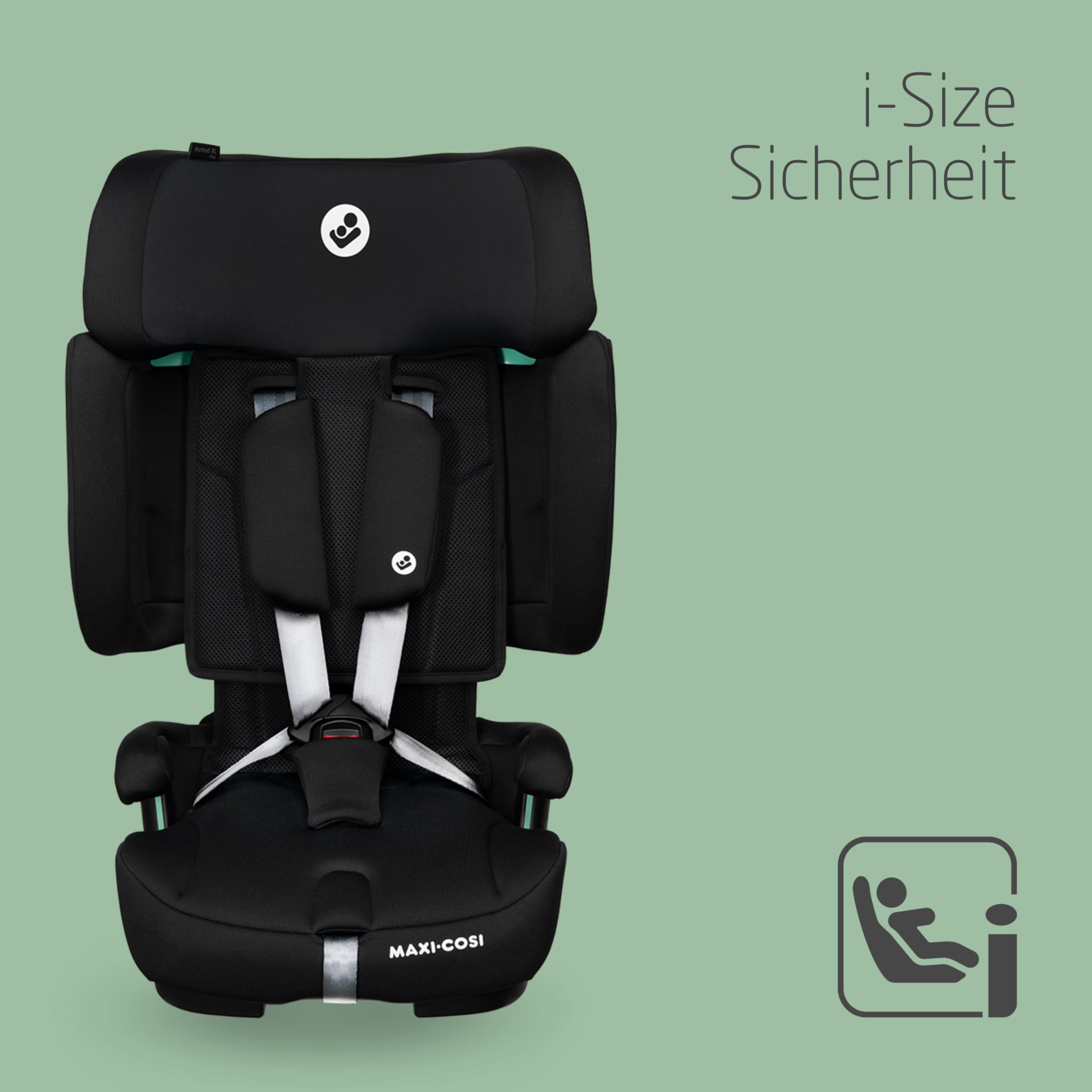 Maxi-Cosi Nomad XL Plus, Mitwachsender Kindersitz 9-36kg, 15 Monate - 12 Jahre, 76-150cm, Klappbarer Kinderautositz, Ultrakompakt & Leicht, G-CELL Seitenaufprallschutz, Reisetasche, Authentic Black 2