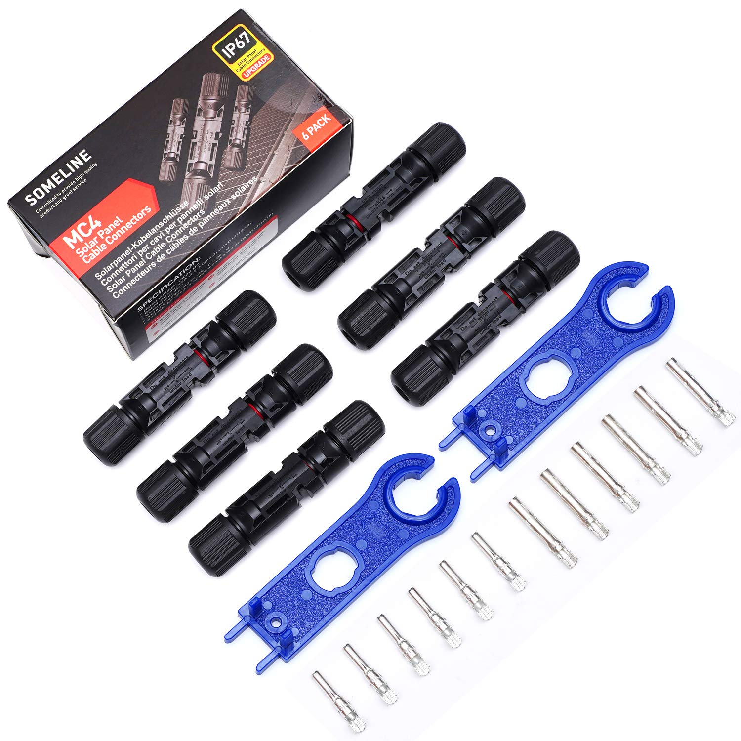 MC4 Solar Panel Cable Connectors Male Female Connectors IP67 Waterproof