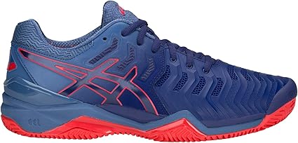 tênis asics gel resolution 7 clay azul e vermelho