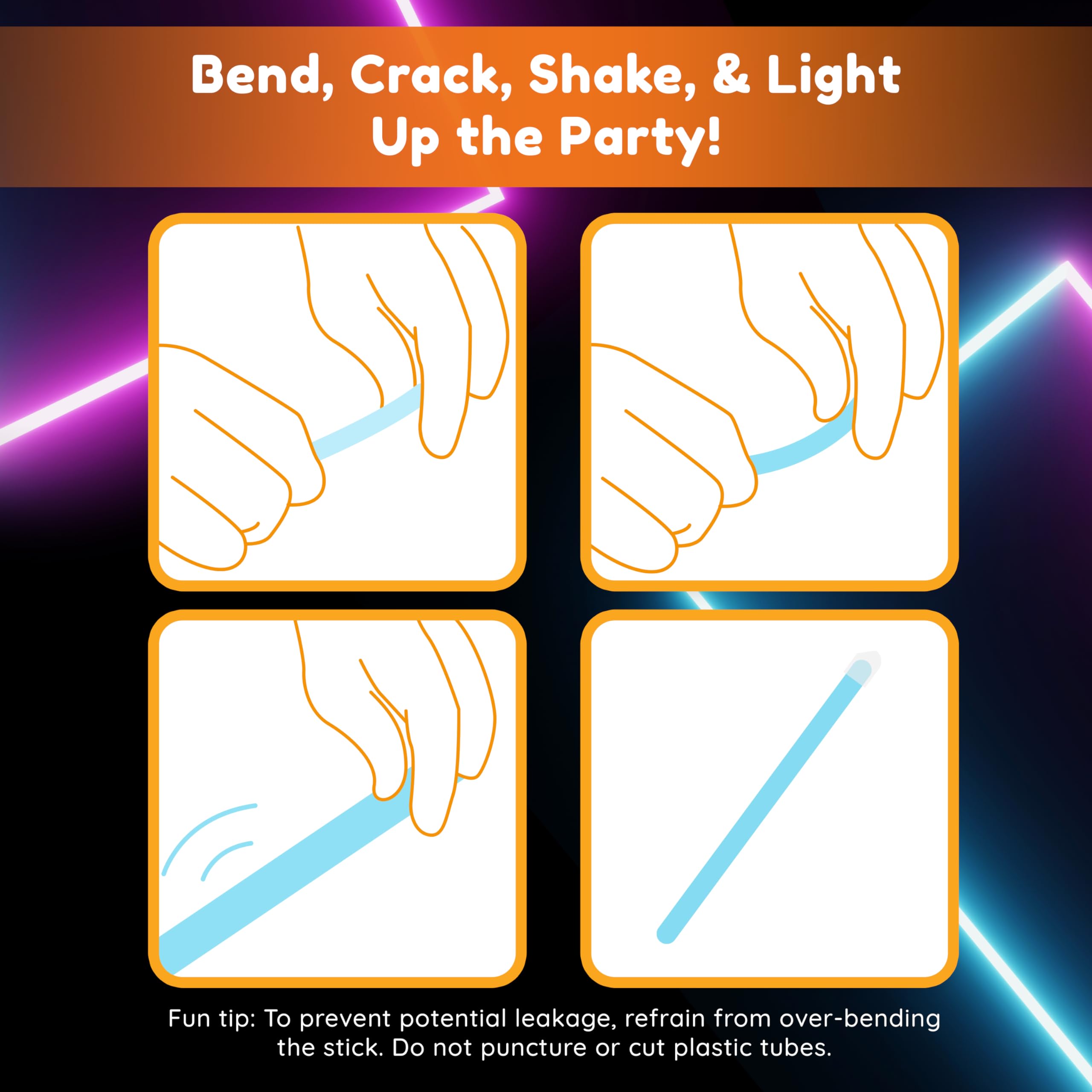 Glow Fever Glow Sticks Bulk Party Pack - 10